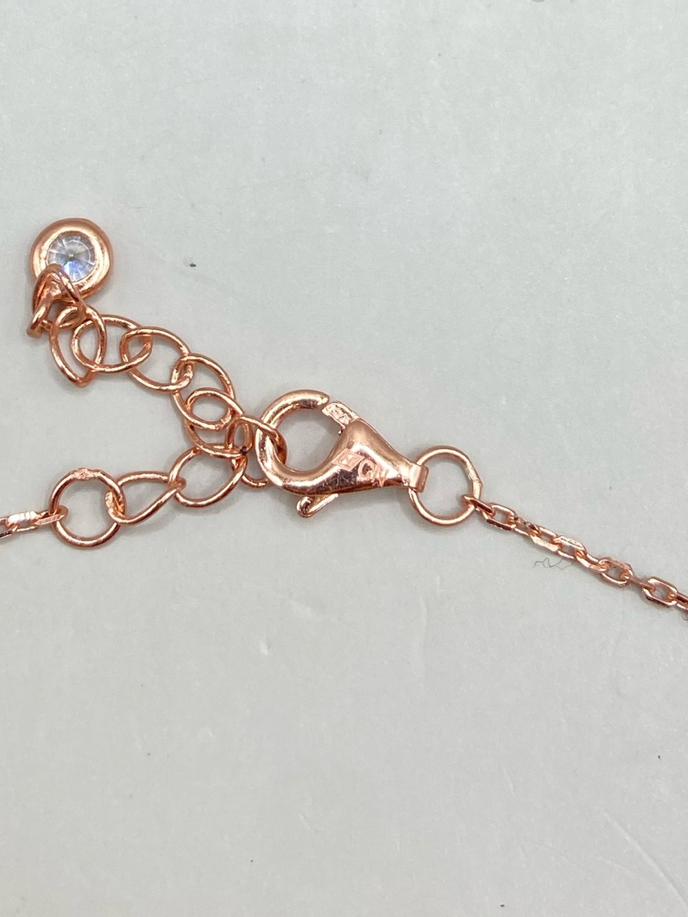 Rose Gold Plated Sterling Silver Cubic Zirconia Pave Heart Bracelet - Picture 5 of 6